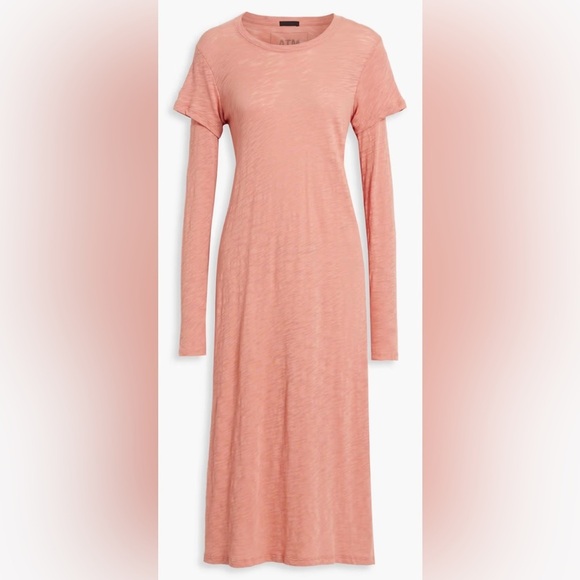 ATM Layered Slub Cotton-Jersey Dress - NWT - Size M - Picture 3 of 16